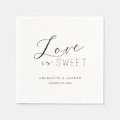 Aangepaste bruiloft Monogram Elegant Chic Love is Servet (Voorkant)