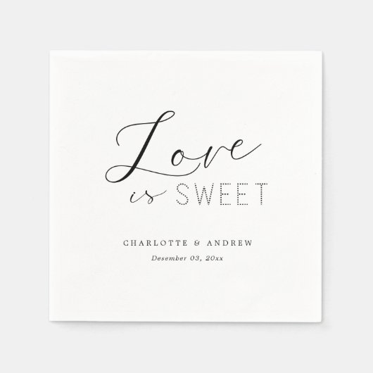 Aangepaste bruiloft Monogram Elegant Chic Love is  Servet (Voorkant)