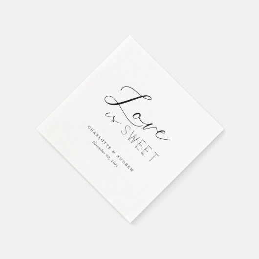 Aangepaste bruiloft Monogram Elegant Chic Love is Servet (Hoek)