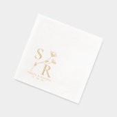 Aangepaste bruiloft Monogram | initialen, namen en Folie Servetten (Links)