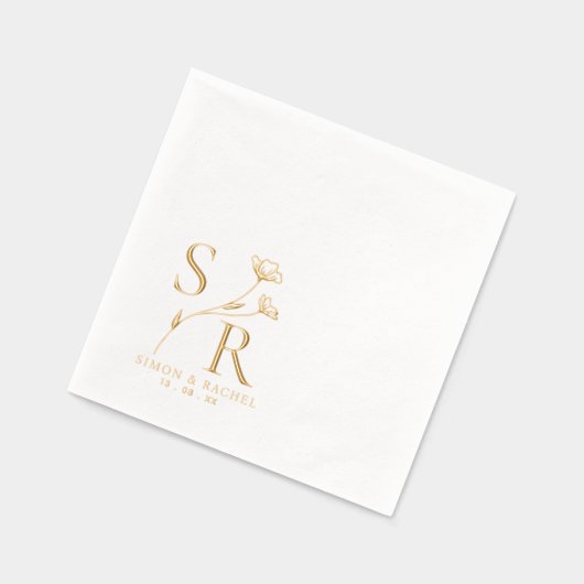 Aangepaste bruiloft Monogram | initialen, namen en Folie Servetten (Links)