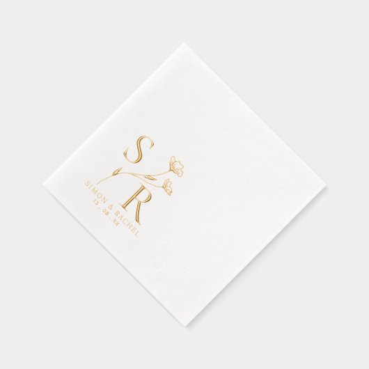 Aangepaste bruiloft Monogram | initialen, namen en Folie Servetten (Rechts)