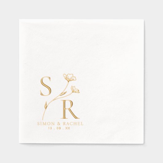 Aangepaste bruiloft Monogram | initialen, namen en Folie Servetten (Voorkant)