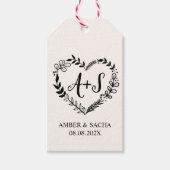 Aangepaste bruiloft Monogram Logo Cadeaulabel (Voorkant)