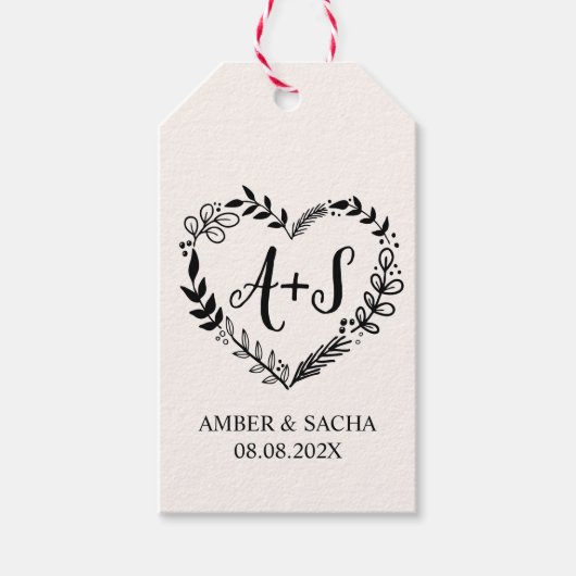 Aangepaste bruiloft Monogram Logo Cadeaulabel (Voorkant)