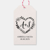 Aangepaste bruiloft Monogram Logo Cadeaulabel (Achterkant)