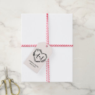 Aangepaste bruiloft Monogram Logo Cadeaulabel