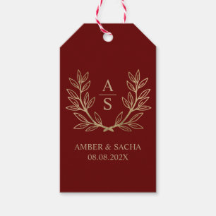 Aangepaste bruiloft Monogram Logo Cadeaulabel