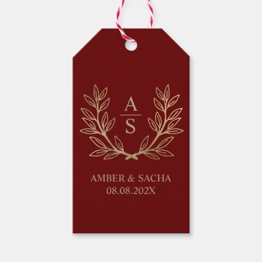 Aangepaste bruiloft Monogram Logo Cadeaulabel (Voorkant)