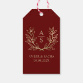 Aangepaste bruiloft Monogram Logo Cadeaulabel (Achterkant)