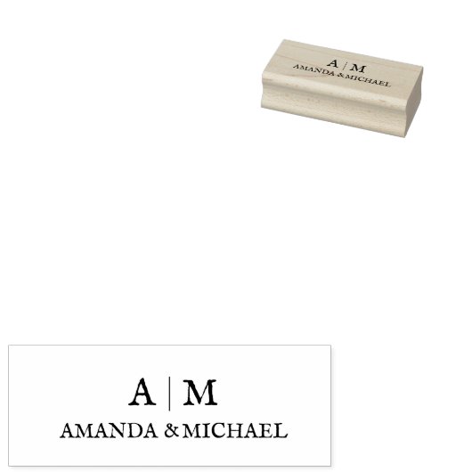 Aangepaste bruiloft monogram stempel (Gestempeld)