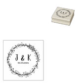 Aangepaste bruiloft monogram stempel, botanische k rubberstempel (Gestempeld)