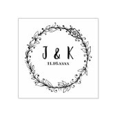 Aangepaste bruiloft monogram stempel, botanische k rubberstempel (Afrduk)