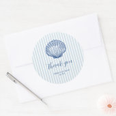 Aangepaste bruiloft naam Seashell Dank u Ronde Sticker (Envelop)