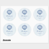 Aangepaste bruiloft naam Seashell Dank u Ronde Sticker (Vel)