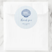 Aangepaste bruiloft naam Seashell Dank u Ronde Sticker (Tas)