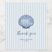 Aangepaste bruiloft naam Seashell Dank u Wijn Etiket (Enkel label)