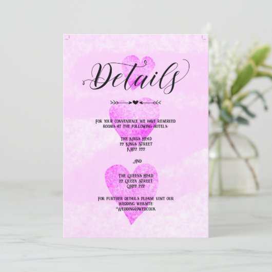 Aangepaste bruiloft nodigt details traditionele ha kaart (Staand voorkant)