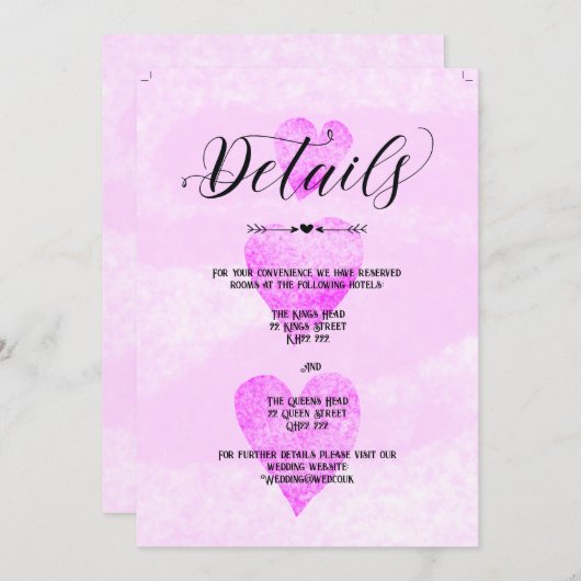 Aangepaste bruiloft nodigt details traditionele ha kaart (Voorkant / Achterkant)