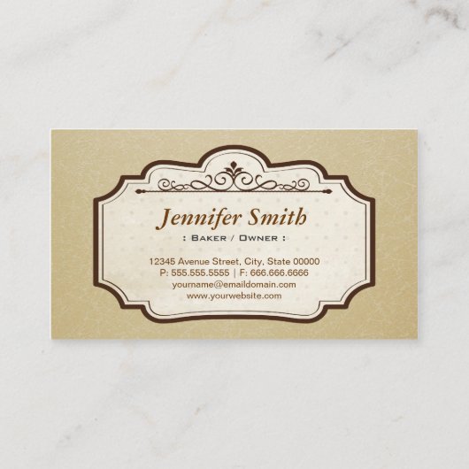 Aangepaste bruiloft op feestdag voor banketbakkeri visitekaartje (Achterkant)