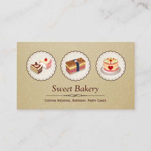 Aangepaste bruiloft op feestdag voor banketbakkeri visitekaartje (Voorkant)