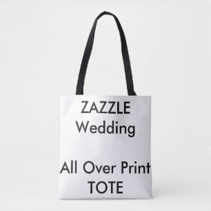 Aangepaste bruiloft OVER PRINT Canvas tas MEDIUM