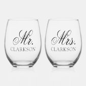 Aangepaste bruiloft paar Stemless wijnglas Wijnglas Zonder Voet (Voorkant)