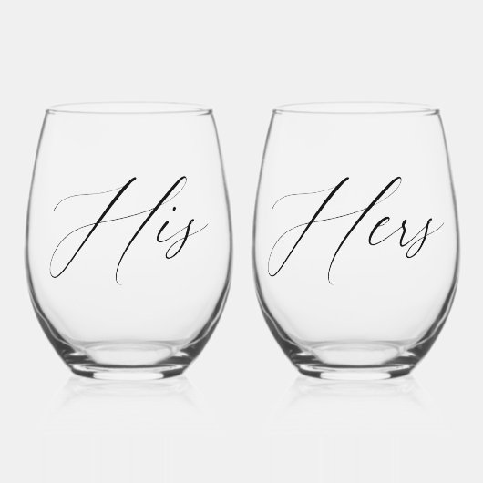 Aangepaste bruiloft paar Stemless wijnglas Wijnglas Zonder Voet (Voorkant)