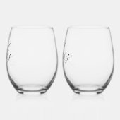 Aangepaste bruiloft paar Stemless wijnglas Wijnglas Zonder Voet (Links)