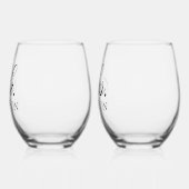 Aangepaste bruiloft paar Stemless wijnglas Zonder Voet (Links)