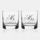 Aangepaste bruiloft paar whisky glas (Voorkant)