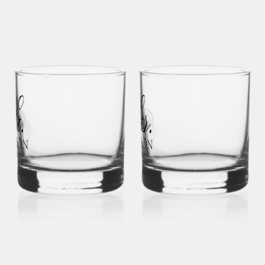 Aangepaste bruiloft paar whisky glas (Links)
