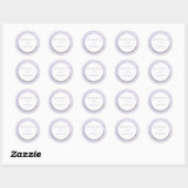 Aangepaste bruiloft Paarse Floral Ronde Sticker (Vel)