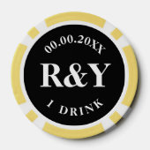 Aangepaste bruiloft partij poker chips voor drinke (Achterkant)