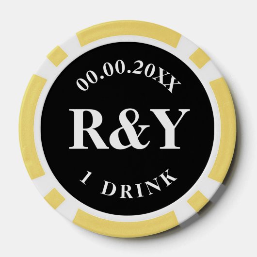 Aangepaste bruiloft partij poker chips voor drinke (Achterkant)