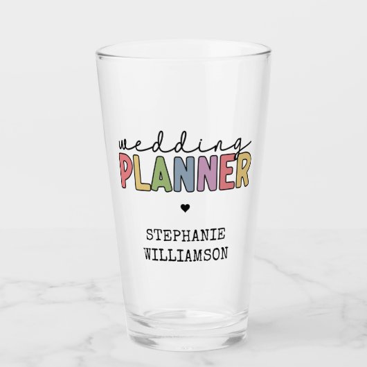 Aangepaste bruiloft planner glas (Voorkant)
