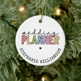 Aangepaste bruiloft planner keramisch ornament