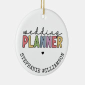 Aangepaste bruiloft planner keramisch ornament (Rechts)