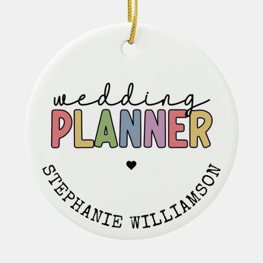 Aangepaste bruiloft planner keramisch ornament (Voorkant)