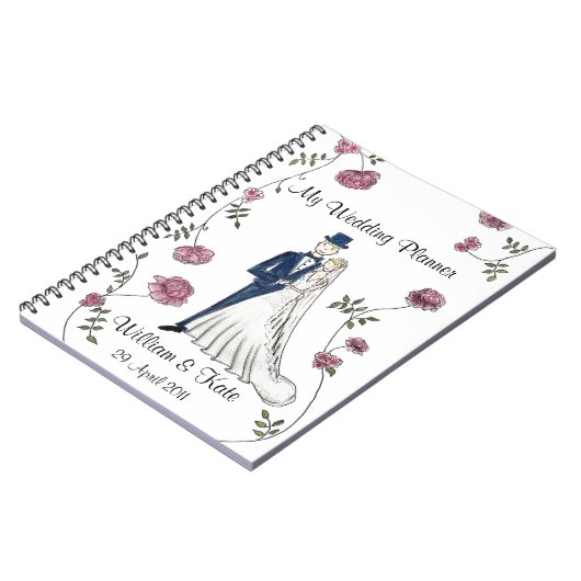 Aangepaste bruiloft Planner-laptop Notitieboek (Linkerzijde)