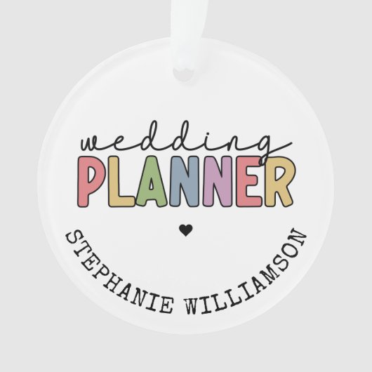 Aangepaste bruiloft planner ornament (voorkant)