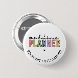 Aangepaste bruiloft planner ronde button 5,7 cm