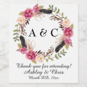 Aangepaste bruiloft receptie cadeau van paar wijn etiket (Enkel label)