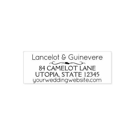 Aangepaste bruiloft | Romantisch retouradres 4 reg Zelfinktende Stempel (Design)