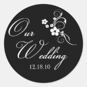 Aangepaste bruiloft ronde sticker (Voorkant)