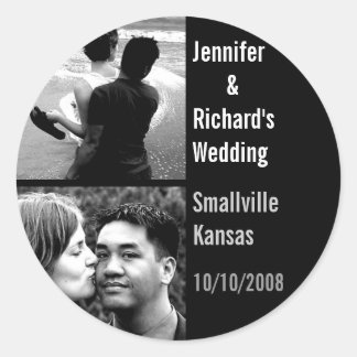 Aangepaste bruiloft ronde sticker