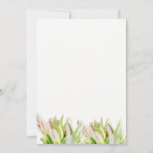 Aangepaste bruiloft, roze en groene tulp schilderi kaart (Achterkant)