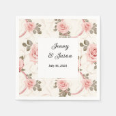 Aangepaste bruiloft Rozen papier servetten (Voorkant)
