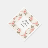 Aangepaste bruiloft Rozen papier servetten (Hoek)
