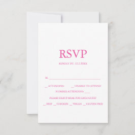 Aangepaste bruiloft RSVP-kaarten Levendig Roze RSVP Kaartje